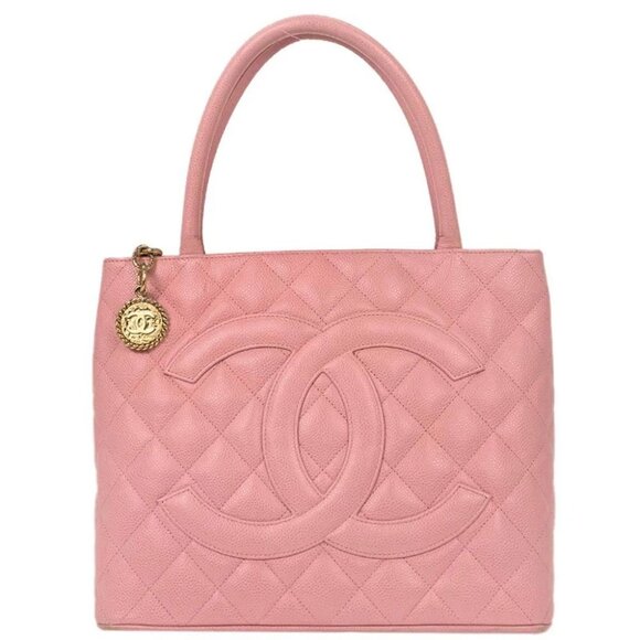 Chanel Pink Calfskin Medallion Tote Handbag - Picture 1 of 10
